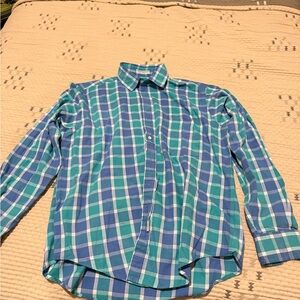 Yves Saint Laurent Blue and Green Checkered Shirt